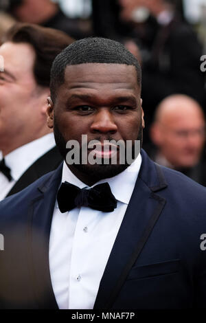 Cannes, France. 15th May 2018. 50 Cent on the 'Solo : A Star Wars Story' Red Carpet on Tuesday 15 May 2018 as part of the 71st International Cannes Film Festival held at Palais des Festivals, Cannes. Pictured: 50 Cent, Curtis James Jackson III. Picture by Julie Edwards. Credit: Julie Edwards/Alamy Live News Stock Photo