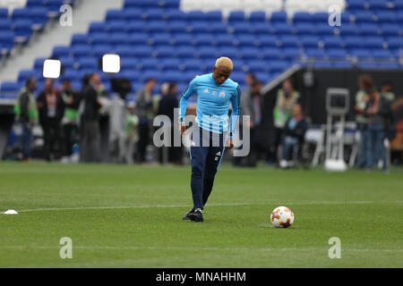 Groupama Stadium. 15th May, 2018. Lyon, France; Europa League Final training, Atletico Madrid versus Marseille; Olympique de Marseille train; Clinton Njie passes the ball during practise Credit: Action Plus Sports/Alamy Live News Stock Photo