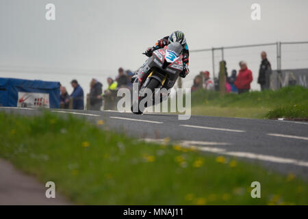 Portrush Northern Ireland. Tuesday 15th May 2018.Race Practice for NW 200. Michael Dunlop on familiar territory. Stock Photo