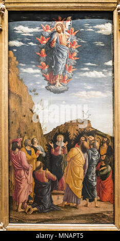 Andrea Mantegna - Scenes From the Life of Christ, 1464 (left panel) - Uffizi Gallery - Galleria degli Uffizi Stock Photo