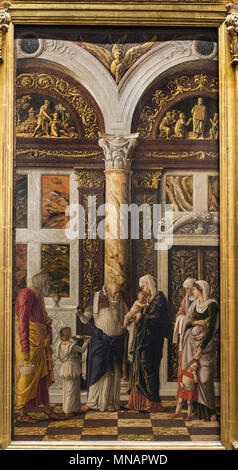 Andrea Mantegna - Scenes From the Life of Christ, 1464 (right panel) - Uffizi Gallery - Galleria degli Uffizi Stock Photo