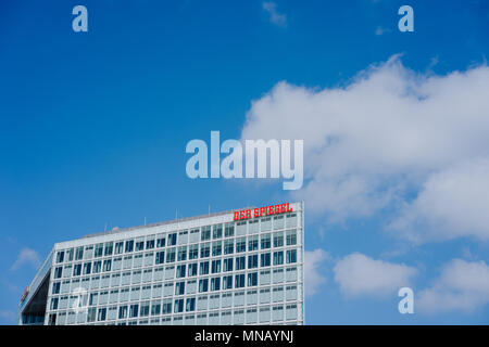 Hamburg Germany - May 11, 2018: Der Spiegel, German Magazine, Headquarter Ericusspitze, SPIEGEL-Verlag Rudolf Augstein GmbH Stock Photo