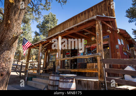 The exterior of the old wooden General Store in Kennedy meadows. Located on the Pacific Crest Trail near the South Fork of the Kern River,California Stock Photo