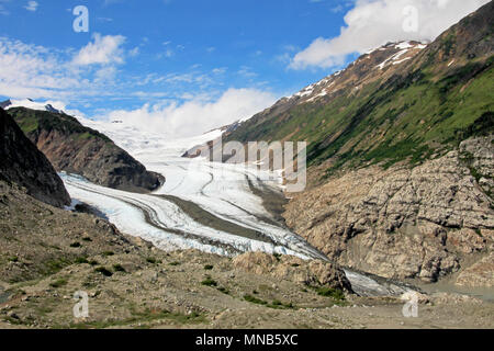 Salmon Glacier near Hyder, Alaska and Stewart, Canada, the glacier is located right on the canadian side of the booarder in British Columbia Stock Photo