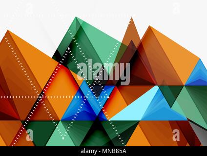 Triangular low poly vector a4 size geometric abstract template. Triangular low poly vector a4 size geometric abstract template. Multicolored triangles on light background, futuristic techno or business design Stock Vector