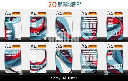 Set of A4 size business brochure or annual report covers. Set of A4 size business brochure or annual report covers. Vector abstract backgrounds Stock Vector