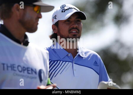 MUIRFIELD, SCOTLAND - JULY 20: Jason Day at the 2nd tee during the third round of The Open Championship 2013 at Muirfield Golf Club on July 20, 2013 in Scotland. Stock Photo