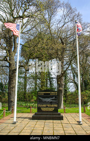 Glatton Air Base memorial. Royal Air Force Glatton in Cambridgeshire, UK, used by the United States Army Air Forces Eighth Air Force bombers in WWII Stock Photo