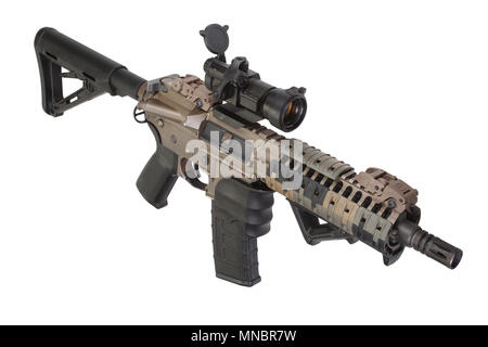 M4 special forces rifle isolated on a white background Stock Photo