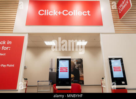 Click+Collect in Tesco supermarket. UK Stock Photo