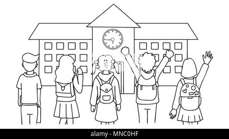 Back To School Bag Isolated Coloring Page for Kids 21516530 Vector