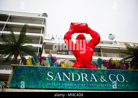 CANNES,FRANCE-MAY 14:giant reproduction of king kong is displayed in the crosiette for the festival of cinema on the 14th of may 2018 in cannes,france Stock Photo