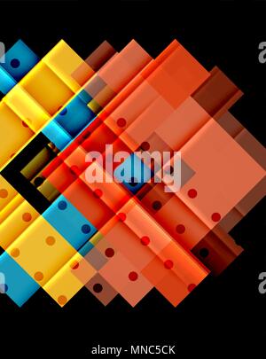 Colorful triangles and arrows on dark background. Colorful triangles and arrows on dark background. Vector illustration Stock Vector