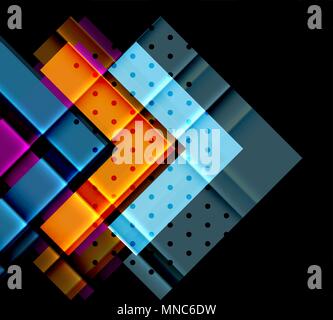 Colorful triangles and arrows on dark background. Colorful triangles and arrows on dark background. Vector illustration Stock Vector