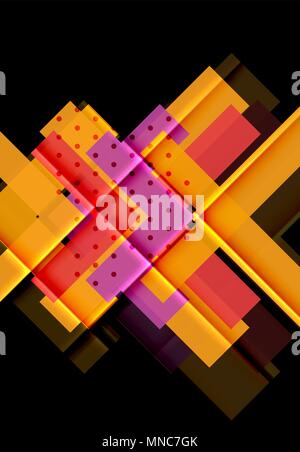 Colorful triangles and arrows on dark background. Colorful triangles and arrows on dark background. Vector illustration Stock Vector