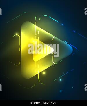 Glass glowing bright triangles on dark space design abstract background. Glass glowing bright triangles on dark space design abstract background. Vector illustration Stock Vector