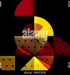 Circle elements on black background. Circle elements on black background, vector geometric template design Stock Vector