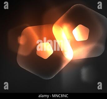 Glowing glass transparent pentagans, geometric abstract digital background. Glowing orange glass transparent pentagans, geometric abstract digital background. Vector illustration Stock Vector