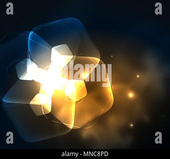 Glowing glass transparent pentagans, geometric abstract digital background. Glowing glass transparent pentagans, geometric abstract digital background. Vector illustration Stock Vector