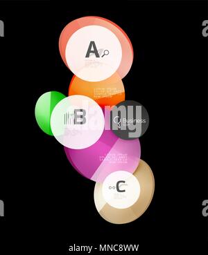 Glass circles on black. Glass circles on black, vector abstract background Stock Vector