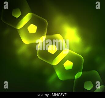 Glowing glass transparent pentagans, geometric abstract digital background. Glowing green glass transparent pentagans, geometric abstract digital background. Vector illustration Stock Vector