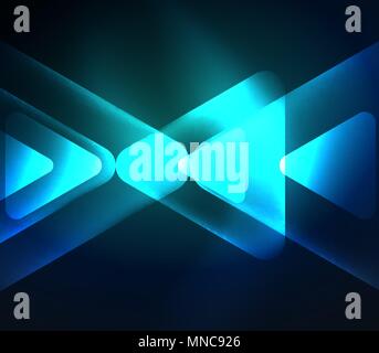 Glass glowing bright triangles on dark space design abstract background. Glass glowing bright triangles on dark space design abstract background. Vector illustration Stock Vector