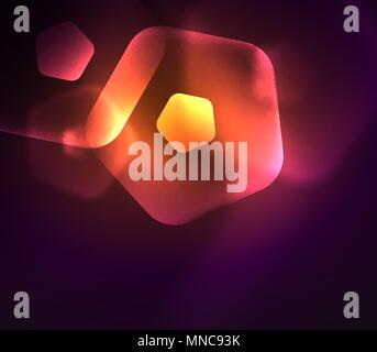 Glowing glass transparent pentagans, geometric abstract digital background. Glowing purple and orange glass transparent pentagans, geometric abstract digital background. Vector illustration Stock Vector