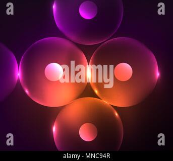 Blurred glowing circles, digital abstract background. Blurred glowing circles, digital abstract background. Vector hi-tech futuristic template Stock Vector
