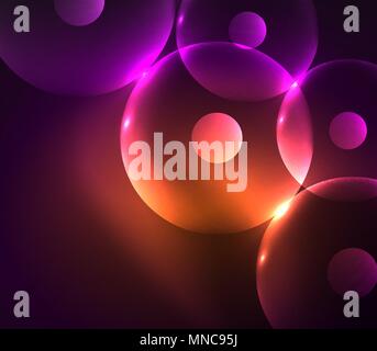 Blurred glowing circles, digital abstract background. Blurred glowing circles, digital abstract background. Vector hi-tech futuristic template Stock Vector