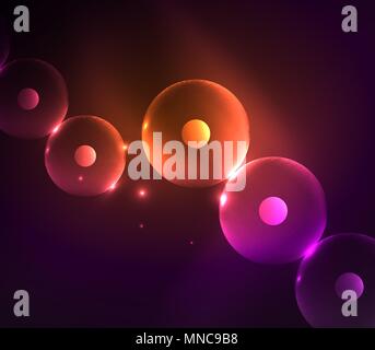 Blurred glowing circles, digital abstract background. Blurred glowing circles, digital abstract background. Vector hi-tech futuristic template Stock Vector