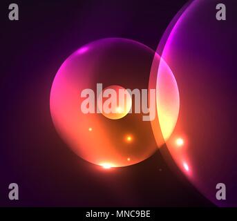 Blurred glowing circles, digital abstract background. Blurred glowing circles, digital abstract background. Vector hi-tech futuristic template Stock Vector