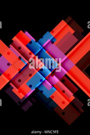 Colorful triangles and arrows on dark background. Colorful triangles and arrows on dark background. Vector illustration Stock Vector