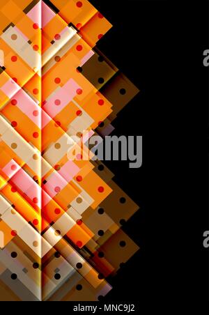 Colorful triangles and arrows on dark background. Colorful triangles and arrows on dark background. Vector illustration Stock Vector