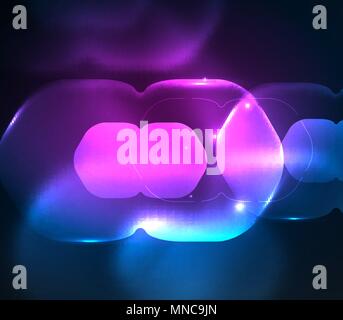 Blurred transparent hexagons on dark, digital abstract background. Blurred transparent hexagons on dark, digital abstract background. Hi-tech modern business or technology backdrop or presentation wallpaper Stock Vector