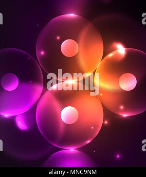 Blurred glowing circles, digital abstract background. Blurred glowing circles, digital abstract background. Vector hi-tech futuristic template Stock Vector