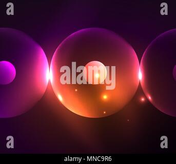 Blurred glowing circles, digital abstract background. Blurred glowing circles, digital abstract background. Vector hi-tech futuristic template Stock Vector