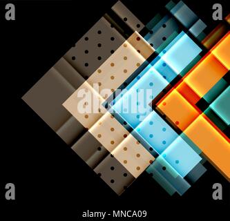 Colorful triangles and arrows on dark background. Colorful triangles and arrows on dark background. Vector illustration Stock Vector
