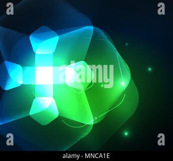 Glowing glass transparent pentagans, geometric abstract digital background. Glowing glass transparent pentagans, geometric abstract digital background. Vector illustration Stock Vector