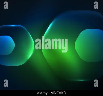 Blurred transparent hexagons on dark, digital abstract background. Blurred transparent hexagons on dark, digital abstract background. Hi-tech modern business or technology backdrop or presentation wallpaper Stock Vector