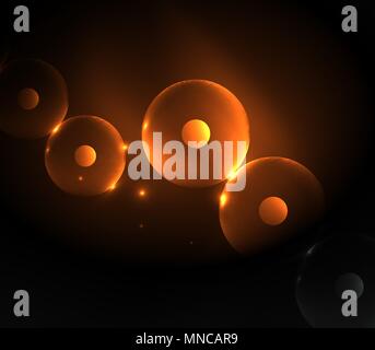 Blurred glowing circles, digital abstract background. Blurred glowing circles, digital abstract background. Vector hi-tech futuristic template Stock Vector