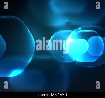 Blurred transparent hexagons on dark, digital abstract background. Blurred transparent hexagons on dark, digital abstract background. Hi-tech modern business or technology backdrop or presentation wallpaper Stock Vector