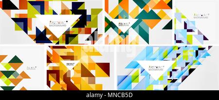 Set of triangle geometric abstract backgrounds. Set of triangle geometric abstract backgrounds, universal business templates Stock Vector