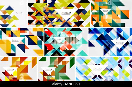 Set of triangle geometric abstract backgrounds. Set of triangle geometric abstract backgrounds, universal business templates Stock Vector