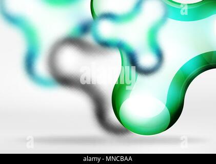 Vector digital 3d space bubble, glass and metallic effects. Vector digital 3d space blue bubble, glass and metallic effects. Technology abstract background Stock Vector