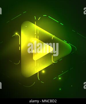 Glass glowing bright triangles on dark space design abstract background. Glass glowing bright triangles on dark space design abstract background. Vector illustration Stock Vector