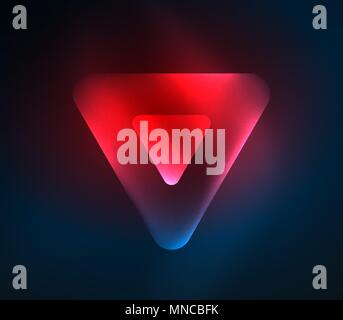 Glass glowing bright triangles on dark space design abstract background. Glass glowing bright triangles on dark space design abstract background. Vector illustration Stock Vector