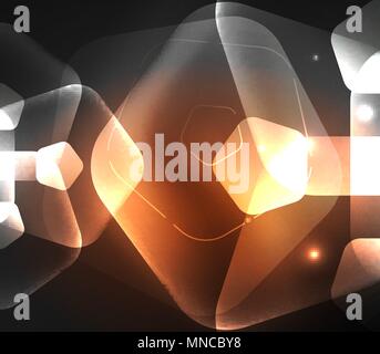 Glowing glass transparent pentagans, geometric abstract digital background. Glowing orange glass transparent pentagans, geometric abstract digital background. Vector illustration Stock Vector