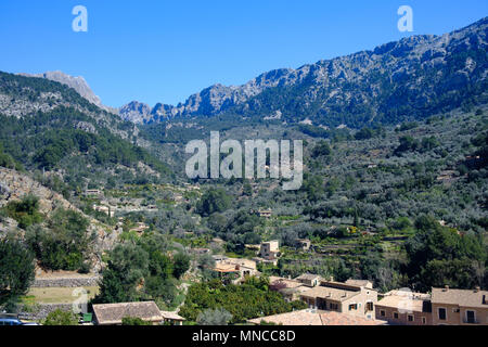 Hills and countryside around the town of Soller on the Balearic island of Mallorca, Spain Stock Photo
