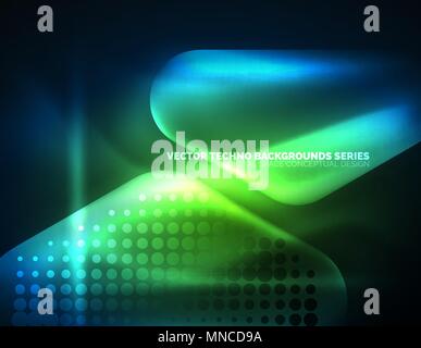 Illuminated lens flares, glowing color techno background. Illuminated lens flares, glowing color techno background. Vector hi-tech abstract background, HUD style Stock Vector