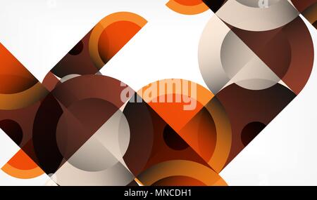 Color circle abstract geometric background, modern shapes with message. Color circle abstract geometric background, modern shapes with message. Vector techno or business template, round elements Stock Vector